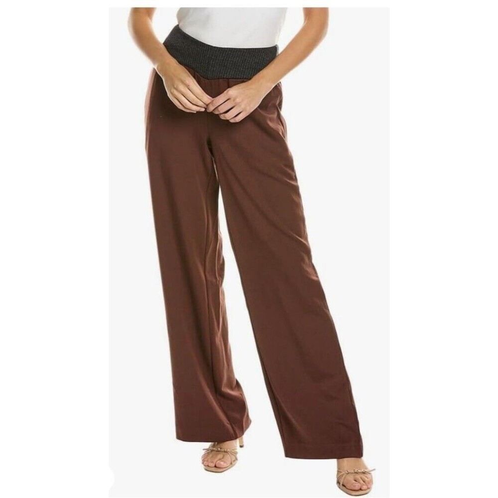 Revolve WeWoreWhat Low-Rise Pants X-Small Brown Wide Leg Loose Baggy Fit NWT!